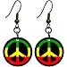 Rasta Peace Sign Earrings