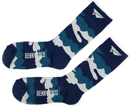Benny Gold Mens Fog Pattern Socks One Size Navy