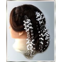 Hochzeit Haarschmuck f�r die Braut Bl�tenrispen in Wei�