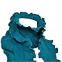 TEAL BLUE FEMININE THIN KNIT RUFFLED EDGE SCARF