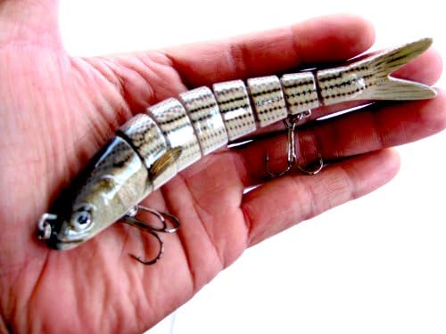 5.5" Multi Jointed Section Segmented Fishing Lure Bass Trout Swimbait Crank Topwater - Striper