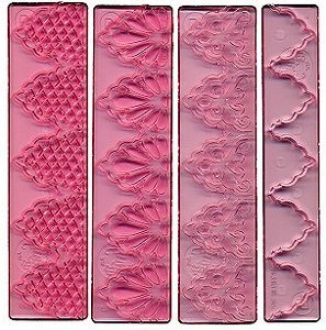 FMM Textured Lace Set 1, Includes 3 lace designs plus 1 cutter
