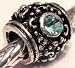 Murano Style Antique Silver Plated Spacer Bead Fits Pandora Raised Column with Capri Blue Stone