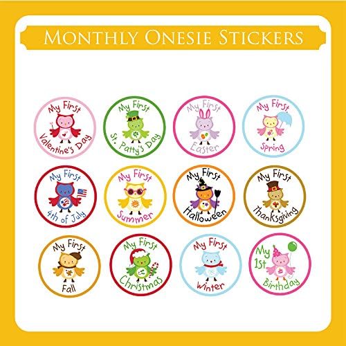 Season Owls Monthly Onesie Stickers