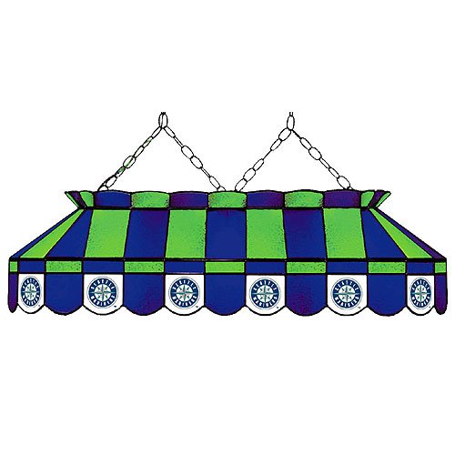 Imperial Seattle Mariners Licensed 40-Inch Rectangular Stained Glass Billiard Table Light