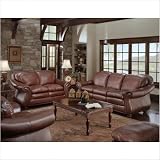 Odessa Leather Sofa and Loveseat Set by 