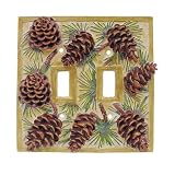 Metal: Pinecone Lodge Double Switchplate