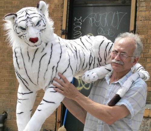 GIANT WHITE TIGER 45 STUFFED REALISTIC SIBERIAN JUNGLE PLUSH BIG STUFFED ANIMAL - 45 Body and 36 Tail - TALL HIGH HEAD STYLE