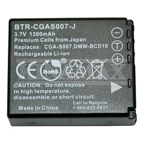 Kinamax 1300mAh S007 CGA-S007 CGR-S007 DMW-BCD10 Replacement Battery for Panasonic Lumix... by Kinamax