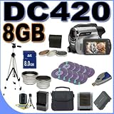 Canon DC420 DVD Camcorder w/37x Optical Zoom (Silver) BigVALUEInc Accessory Saver 8GB Filter/Lens Bundle