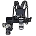 Nicad Multi Camera Carrying Chest Harness Vest System with Side Holster and Secure Straps for Canon Nikon Sony Panasonic Olympus DSLR Cameras