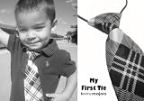My First Necktie Tie w Elastic Band Boy Toddler- Black and White