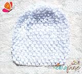 Ema Jane (White) Super Soft Waffle Crochet Beanie Hat for Baby