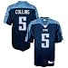 Reebok Tennessee Titans #5 Kerry Collins Navy Blue Replica Football Jersey