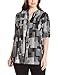 Calvin Klein Women's Plus-Size Printed Roll-Sleeve Top