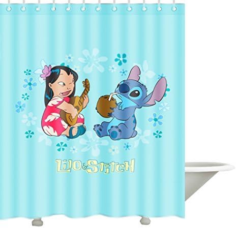 Funko POP Disney: Lilo &amp; Stitch Bath Polyester Fabric Shower Curtain 60 by 72-Inch
