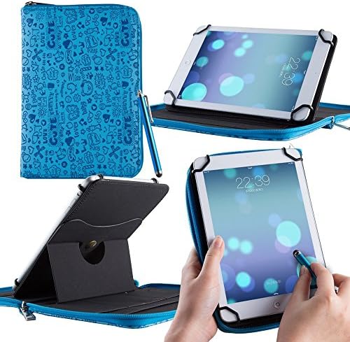 Casezilla Yarvik LUNA PINK TAB07-152 Tablet 360 Rotating Universal EVA Hard Shell Folio Case - Cute Blue
