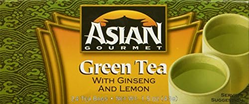 Asian Gourmet green tea with ginseng and lemon, 24-bags, 1.5-oz.