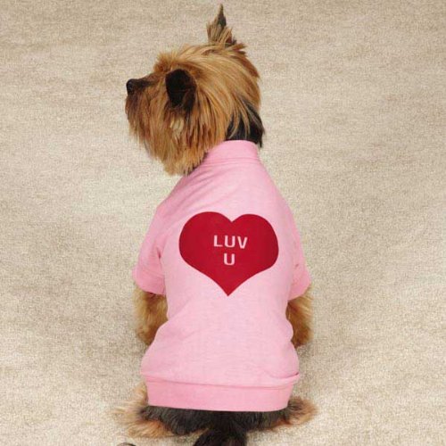 Small/Medium Valentine's Day Love U Dog Tee