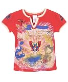 Ed Hardy Girls "Butterfly Skull" Dip Neck T-Shirt (Sizes 9M - 24M) - red, 9 - 12 months