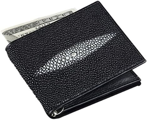 Stingray BiFold Wallet w/Shark Interior, Black (Please see item detail in description)
