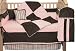 Coco Stripe Chocolate Pink Suede Baby Crib Bedding Set