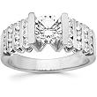18K White Gold Diamond Engagement Ring Semimount - CENTER STONE NOT INCLUDED