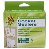 Duck Brand 1285359 Socket Sealers Variety Pack, 18 Outlet Sealers and 6 Switch Plates, White
