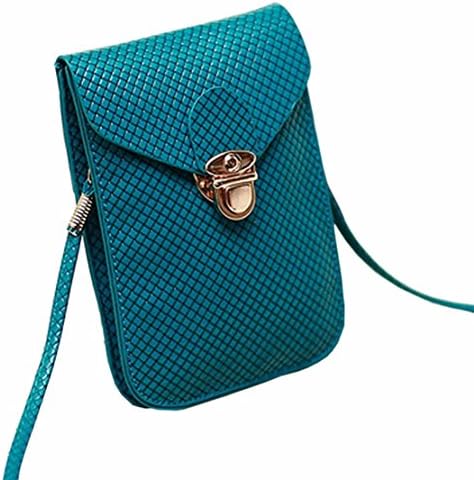 Kiwuu Multipurpose Luxury Pu Leather Cell Phone Case Cover Pouch/cross Body Bag with Strap Fit for Mobile Smart Phones Size Less Than 5.5 Inches (peacock blue)