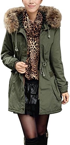 4HOW Women's Faux Fur Lined Coats Winter Parkas Hooded Outerwear