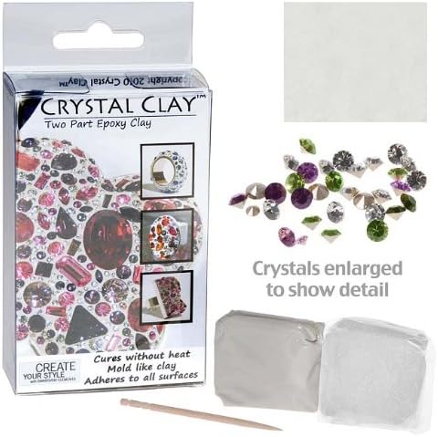 2 Part Epoxy Crystal Clay Incl 36 Swarovski 1028 Elements WHITE 45115