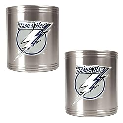 Tampa Bay Lightning NHL 2pc Stainless Steel Can Holder Set- Primary Logo by Great American Products