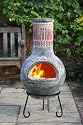 Plumas Green Large Clay Chimenea