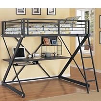 Hot Sale Powell Z-Bedroom Full Size Loft Study Bunk Bed