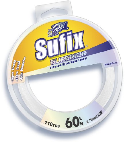 Sufix Superior Leader 110-Yards Leader Wheel Fishing Line (Clear, 80-Pound)