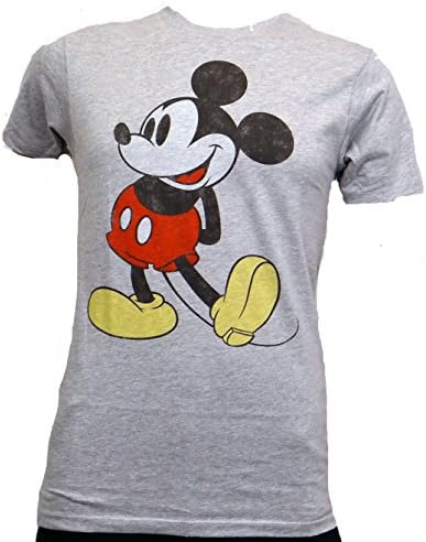 Classic Mickey Mouse Facing Left T-shirt (Extra Large, Heather Grey)