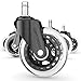 Office Chair Casters Wheels Replacement - Desk Chair MAT for Hardwood Floors Not Needed, Computer Rollerblade Chair Wheels with Soft Rubber Rollers. Best Chair Casters for Wood Floors & Low Carpet