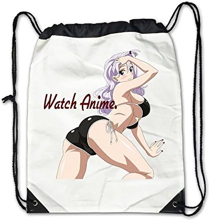 Name Anime Character Unisex Drawstring Backpack Casual Travel Bags Shoulder Pouch Beam Port Backpack Tote Canvas White