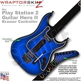 PS2 Guitar Hero II ( 2 ) Kramer Guitar Colorburst Blue WraptorSkinz TM Faceplate Skin by TuneTattooz TM