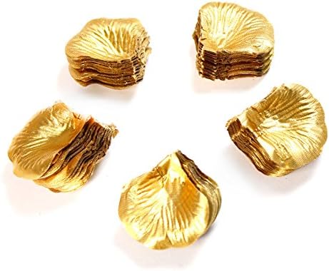 Rustiquegift pack of 1200pcs Gold Silk Rose Petals Wedding Decorations Party aisle Decor Artificial Petals Confetti