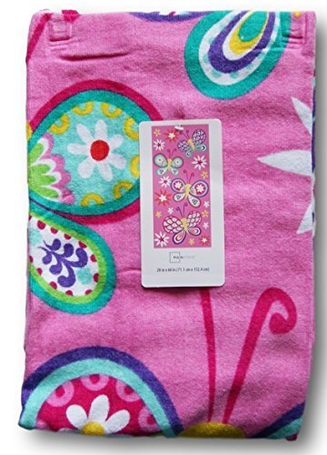 Pink Colorful Beach Towel for Girls - Butterfly Dream - 28'' x 60''