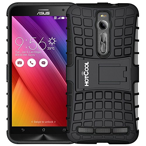 ASUS ZenFone 2 ZE550ML/ZE551ML Case - HOTCOOL Heavy Duty Rugged Dual Layer Armor with Kickstand Cover Case For ASUS Zenfone 2 ZE550ML/ZE551ML(Will Not Fit ZE500CL Model), Black