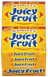Wrigley's Juicy Fruit Gum, 15-Stick Slim Packs (Pack of 20)