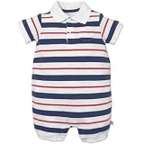 freedom polo romper(white 12mos)