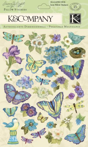 K&Company Susan Winget  Pillow Stickers, Botanical Icon