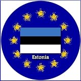 58mm Round Pin Badge Estonia Flag