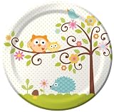 Creative Converting Happi Tree Sweet Baby Round Dinner Plates,