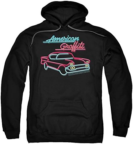 American Grafitti Neon Mens Pullover Hoodie Black 2X