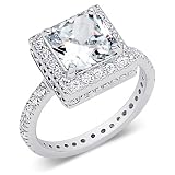 Standout Princess Cut White Cubic Zirconia Size 7 Ring in Sterling Silver