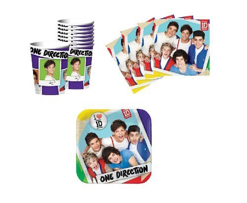 One Direction Birthday Party Supplies Set Plates Napkins Cups Kit for 16